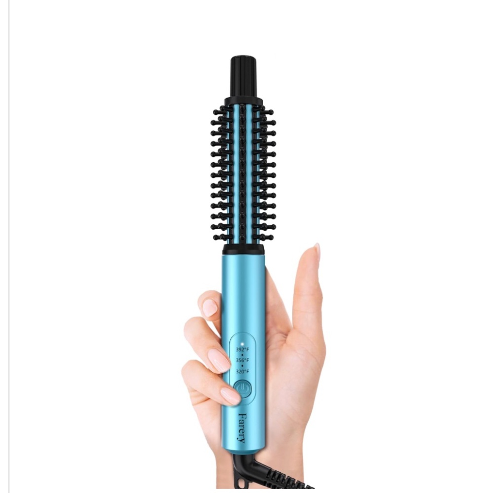 Travel-Size Thermal Curling Iron Brush Hair Tool.